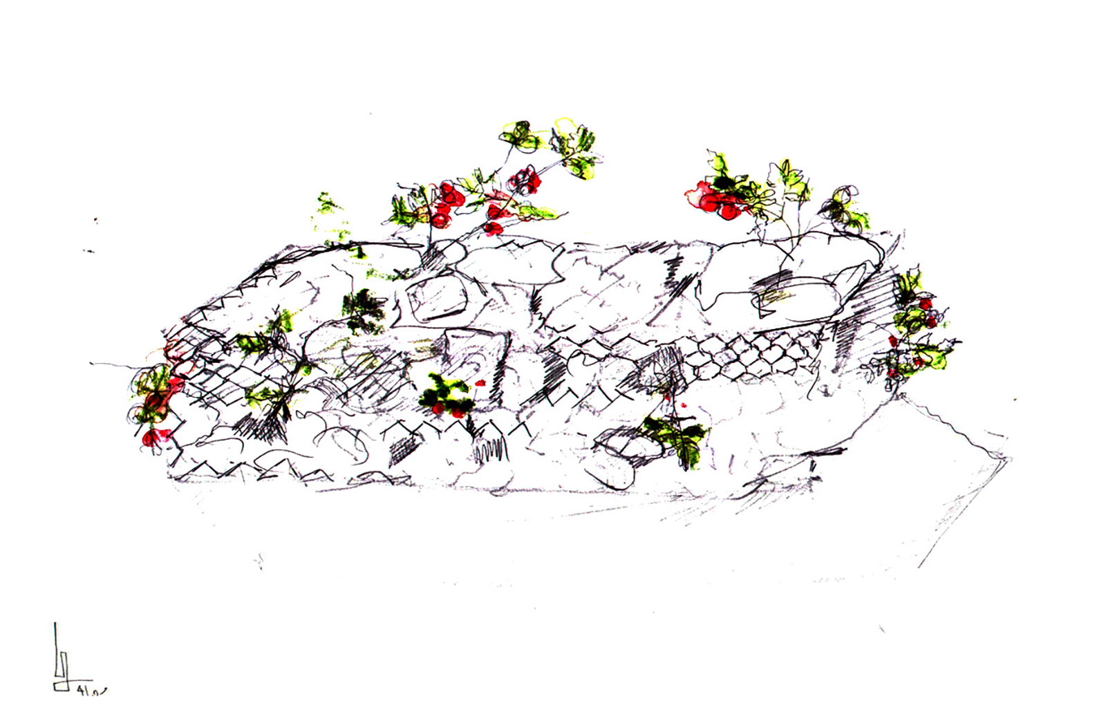 Uri de Beer Sculptures & Plastic Art Flower Box - Sketch